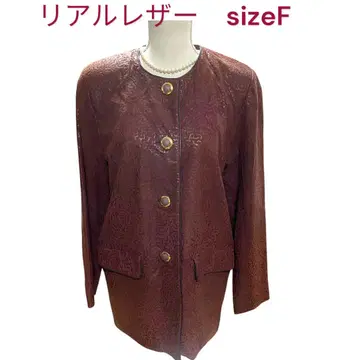 RIVIERE 리얼 가죽 자켓 코트 노카라 사이즈 F