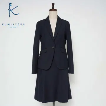 새상품급 쿠미쿄쿠 셋업 스커트 수트 백 오픈 네이비 사이즈 2*ZC507