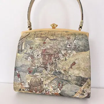 헤이안 그림 두루마리풍 금채 기모노 가방 포멀 전통 예복 기모노 호몬기용