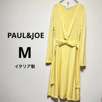 새상품급 PAUL&JOE 폴앤조이 원피스 긴팔 V넥 옐로우 컬러