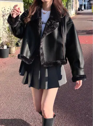 GRL 가죽 퍼 자켓 [dk829]