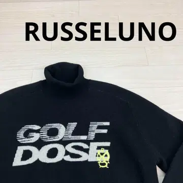 RUSSELUNO 러셀노 하이넥 로고 양모 니트