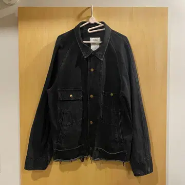 17SS doublet 실크 데님 블루종 커버올 블랙 데님