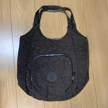 브라운 나일론 토트백