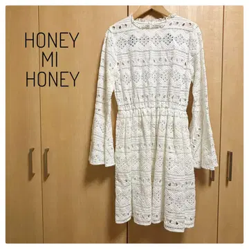 [ 새상품급 ] HONEY MI HONEY 레이스 긴팔 드레스 원피스 F