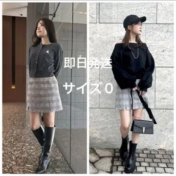 새상품 리랜드트루 재킷 디테일 미니스커트 스커트 그레이