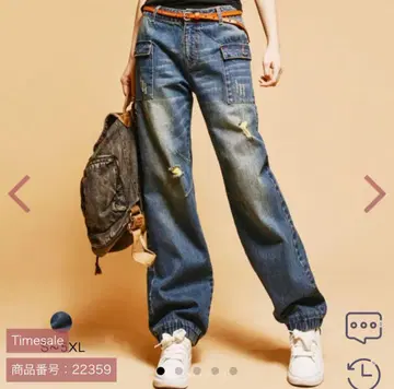 데님 블루 와이드 팬츠 XL 사이즈