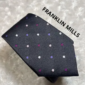 FRANKLIN MILLS 다크 그레이 도트 무늬 넥타이