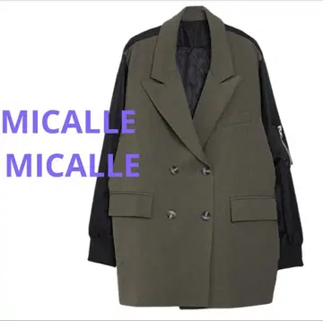 MICALLE MICALLE 이소재 테일러드 자켓 도킹 카키