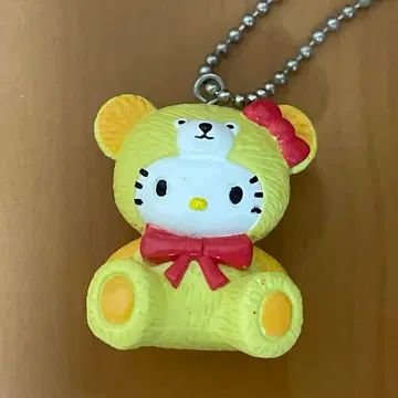 헬로키티 테디베어 키티 마스코트 볼체인 키링