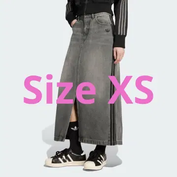 아디컬러 쓰리 스트라이프 데님 펜슬 스커트 XS 사이즈