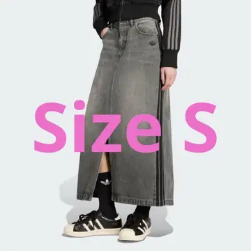 아디컬러 쓰리 스트라이프 데님 펜슬 스커트 S 사이즈