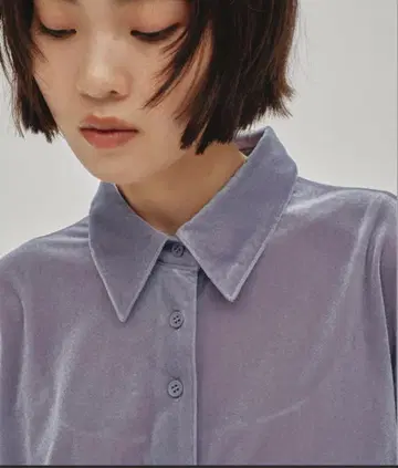 [ todayful ] Roundhem Velour Shirt 색스 블루