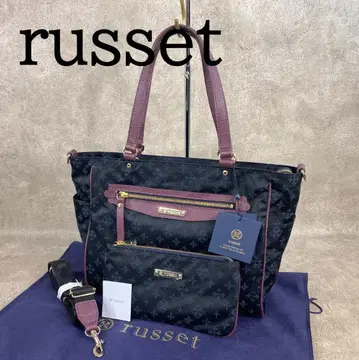 [ 미사용 ] russet 러셋 A4 대응 파우치 포함 2 웨이 토트백
