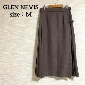 GLEN NEVIS 플리츠 랩스커트 [ M ] 종아리 기장 울 0932