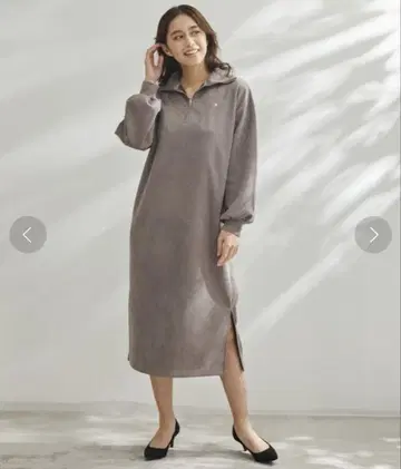 아놀드 파머 하프 지퍼 볼륨 슬리브 맨투맨 원피스