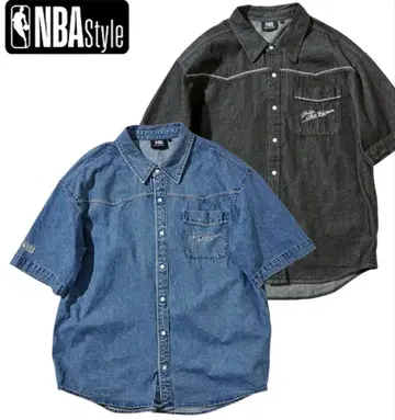 골든 스테이트 워리어스 데님 하프 슬리브 셔츠 NBA