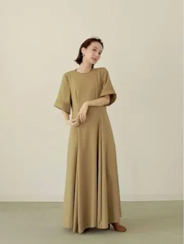 louren PINTUCK JACQUARD FLARE DRESS