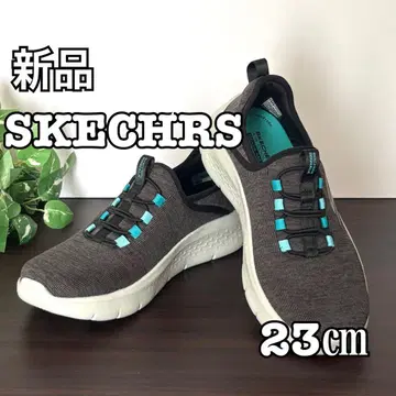 새상품 SKECHERS 스니커즈 23cm 그레이/블랙/터콰이즈