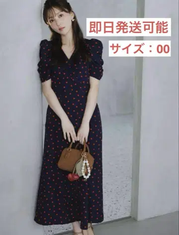 스나이델 [ WEB 한정판 ] 하트 프린트 원피스 네이비 사이즈00