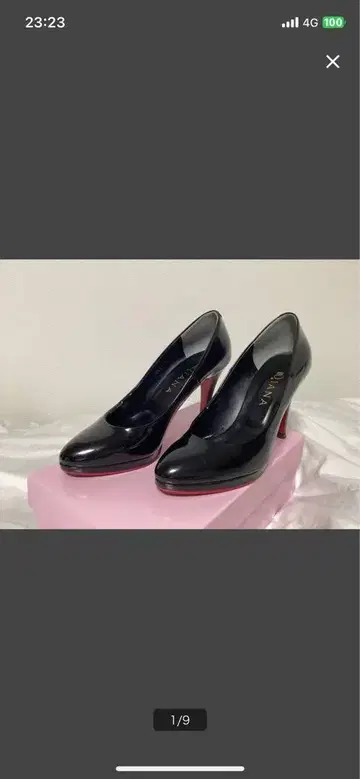 다이애나 diana 매장 한정품 24cm 블랙 레드 힐 높이 10cm