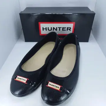 HUNTER 레인슈즈 버클 포함 펌프스 블랙 23~23.5cm