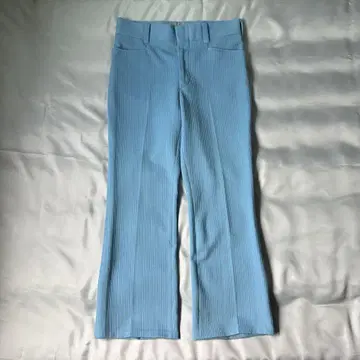 70s vintage 로켓 탈론 스카이블루 직조 무늬 플레어 슬랙스