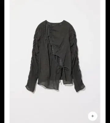 Eaphi DOUBLE LINE CHECK ASYMMETRY BLOUSE