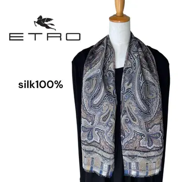 ETRO 에트로 스톨 페이즐리 파랑 보라색 얇은 소재 비침