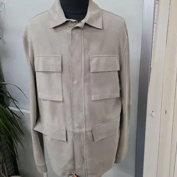 베이지 스웨이드 셔츠 자켓