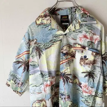 아로하 셔츠 vintage 샌디에이고 Hawaii 블루 여름 남성용