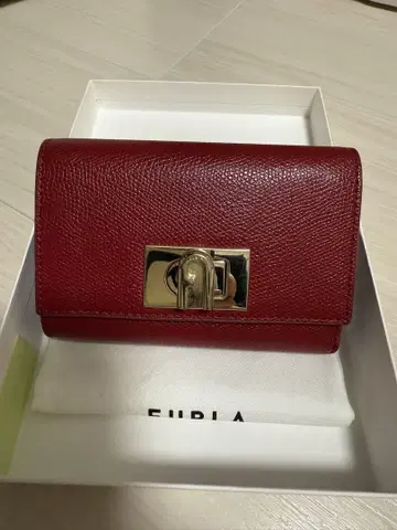 FURLA 3단 폴더형 지갑 레드