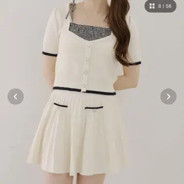 OLIVE des OLIVE 도킹 니트 셋업 아이보리