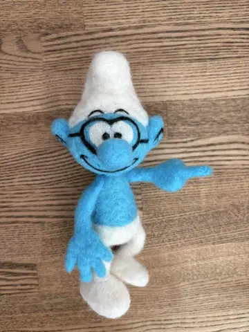펠트제 스머프와 리키 봉제 인형