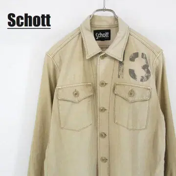 Schott 밀리터리 워크 셔츠 하트 브레이커 S 베이지