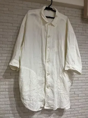 그린 린넨 폴 셔츠