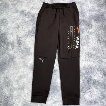 PUMA [ L ] 저지 롱 팬츠 블랙 빅 사이즈 남성용 두꺼운 원단