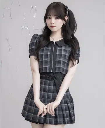 pium 셋업 블랙 체크