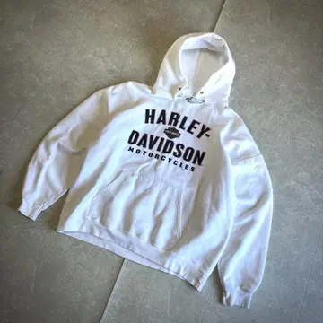 HARLEY-DAVIDSON 후드 부착 후드티 화이트
