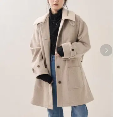 멀티WAY/2WAY 멜톤 라이크 울리 옷깃 보아 베스트 세트 코트