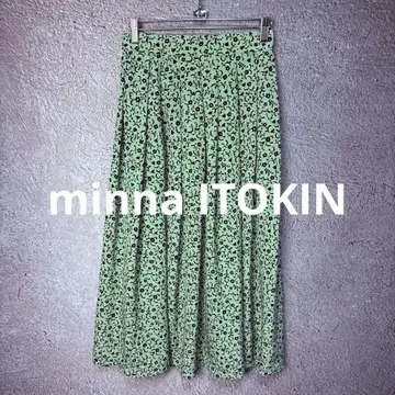 민나 ITOKIN 플리츠 스커트 일본제 그린 민트 그린