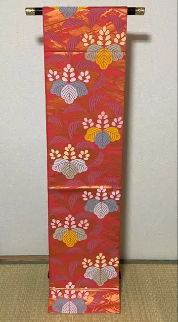 후쿠로 오비 오리츠 오비 기모노 순수 실크 전통 오동나무 미사용 고급품