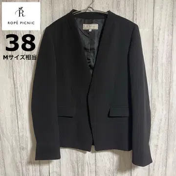 [새상품급] 로페피크닉 테일러 자켓 노카라 자켓 블랙 38사이즈