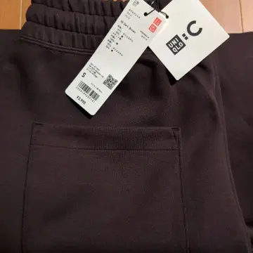 UNIQLO C 와이드 스웨트 팬츠 브라운 S