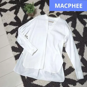 MACPHEE 절개 블라우스 화이트