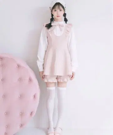 meltie 큐르후와 트위드 셋업 핑크