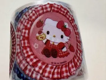 헬로키티 씰 세트 딸기 무늬