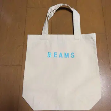 BEAMS 로고 토트백 아이보리