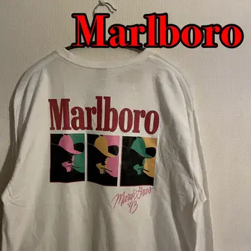 Marlboro 말보로 말보로 긴팔 티셔츠 구제 의류