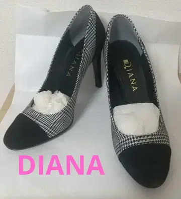 Diana 하운드투스 체크 무늬 하이힐 23.5cm